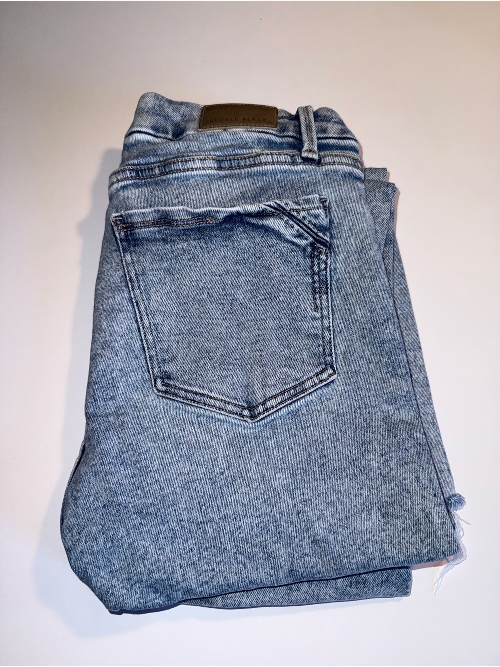 Buckle Black Fit No. 53 Acid Wash Raw Hem Jeans Size 29